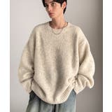 アイボリー | 「深みのある大人に。」クルーネックミックスカラー糸ニット Crew neck | Classical Elf Men