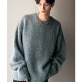 ブルー | 「深みのある大人に。」クルーネックミックスカラー糸ニット Crew neck | Classical Elf Men