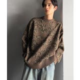 ブラウン | 【classical origin】視線を奪う、ジャガード花柄ニット Jacqu… | Classical Elf Men