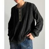 ブラック | ヘンリーストライプニット Henley Striped | Classical Elf Men