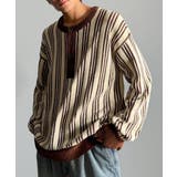 ベージュ | ヘンリーストライプニット Henley Striped | Classical Elf Men