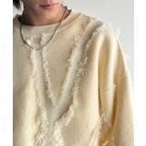 「着るだけで、印象派」。フリンジデザイン配色オーバーサイズニット Fringe | Classical Elf Men | 詳細画像1