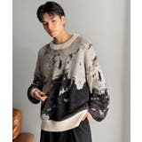 ニュアンス柄Wジャガードシャギーニット Nuanced Pattern | Classical Elf Men | 詳細画像13