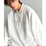 オフホワイト | 刺繍カレッジロゴ裏起毛スウェット Embroidered College | Classical Elf Men