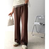 ブラウン | センタープレスが今っぽい。マニッシュなカットフレアパンツ。 | Classical Elf