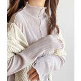 ライトグレー | 上品な光沢感。2wayメロープリーツハイネックトップス | Classical Elf