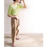 胸きゅん、褒められトップス。配色メロウ5分袖シャーリングトップス | Classical Elf  | 詳細画像12 