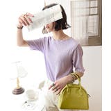 胸きゅん、褒められトップス。配色メロウ5分袖シャーリングトップス | Classical Elf  | 詳細画像17 