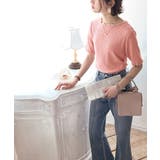 胸きゅん、褒められトップス。配色メロウ5分袖シャーリングトップス | Classical Elf  | 詳細画像19 