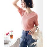 胸きゅん、褒められトップス。配色メロウ5分袖シャーリングトップス | Classical Elf  | 詳細画像20 