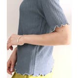 胸きゅん、褒められトップス。配色メロウ5分袖シャーリングトップス | Classical Elf  | 詳細画像22 