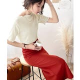 胸きゅん、褒められトップス。配色メロウ5分袖シャーリングトップス | Classical Elf  | 詳細画像1 