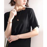 胸きゅん、褒められトップス。配色メロウ5分袖シャーリングトップス | Classical Elf  | 詳細画像3 