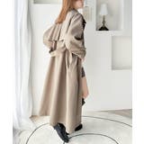 グレージュ | 360度上品魅せ。2wayスタンドカラーボリュームスリーブニットモッサトレンチコ… | Classical Elf