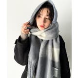《JaVaジャバ コラボ》ふんわりぬくぬく。フェイクウールチェック柄大判マフラー | Classical Elf  | 詳細画像50 
