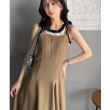 大人のエレガントテイスト。麻調ダブルストラップアシメキャミフレアワンピース | Classical Elf  | 詳細画像10 