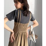 大人のエレガントテイスト。麻調ダブルストラップアシメキャミフレアワンピース | Classical Elf  | 詳細画像12 