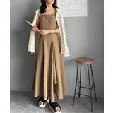 大人のエレガントテイスト。麻調ダブルストラップアシメキャミフレアワンピース | Classical Elf  | 詳細画像14 