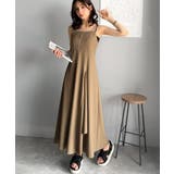 大人のエレガントテイスト。麻調ダブルストラップアシメキャミフレアワンピース | Classical Elf  | 詳細画像18 