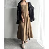 大人のエレガントテイスト。麻調ダブルストラップアシメキャミフレアワンピース | Classical Elf  | 詳細画像21 