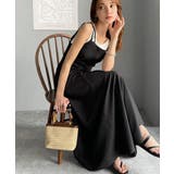 大人のエレガントテイスト。麻調ダブルストラップアシメキャミフレアワンピース | Classical Elf  | 詳細画像1 