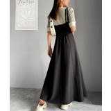 大人のエレガントテイスト。麻調ダブルストラップアシメキャミフレアワンピース | Classical Elf  | 詳細画像6 