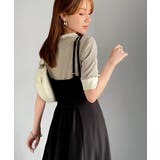 大人のエレガントテイスト。麻調ダブルストラップアシメキャミフレアワンピース | Classical Elf  | 詳細画像7 