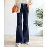 インディゴ | 憧れ美脚のマストアイテム！フレアストレッチデニムパンツ | Classical Elf 