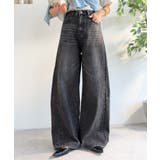 自然なカーブで美脚見え。抜け感たっぷりカーブラインデニムパンツ（ワイド） | Classical Elf  | 詳細画像10 