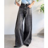 自然なカーブで美脚見え。抜け感たっぷりカーブラインデニムパンツ（ワイド） | Classical Elf  | 詳細画像11 