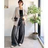 自然なカーブで美脚見え。抜け感たっぷりカーブラインデニムパンツ（ワイド） | Classical Elf  | 詳細画像18 