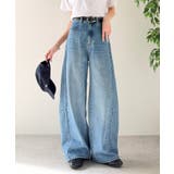 自然なカーブで美脚見え。抜け感たっぷりカーブラインデニムパンツ（ワイド） | Classical Elf  | 詳細画像6 