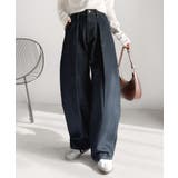 抜群のシルエットで、カバーしながらスタイルアップ♪カーブタックデニムパンツ | Classical Elf  | 詳細画像22 