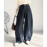 抜群のシルエットで、カバーしながらスタイルアップ♪カーブタックデニムパンツ | Classical Elf  | 詳細画像23 