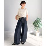 抜群のシルエットで、カバーしながらスタイルアップ♪カーブタックデニムパンツ | Classical Elf  | 詳細画像30 