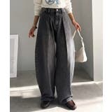 抜群のシルエットで、カバーしながらスタイルアップ♪カーブタックデニムパンツ | Classical Elf  | 詳細画像3 