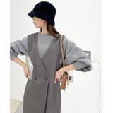 チャコール | 今年の指名買い!コットンリネンダブルボタンジャンパースカート | Classical Elf