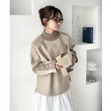 あったかおしゃれ! 異素材切り替え袖ボタンプルオーバー | Classical Elf | 詳細画像2