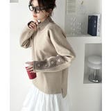 あったかおしゃれ! 異素材切り替え袖ボタンプルオーバー | Classical Elf | 詳細画像3