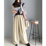 さらっと美脚。細見え2インタックハイウエストワイドスラックスパンツ | Classical Elf  | 詳細画像18 