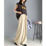 さらっと美脚。細見え2インタックハイウエストワイドスラックスパンツ | Classical Elf  | 詳細画像19 