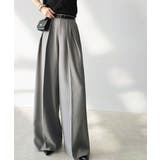 さらっと美脚。細見え2インタックハイウエストワイドスラックスパンツ | Classical Elf  | 詳細画像22 