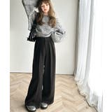 さらっと美脚。細見え2インタックハイウエストワイドスラックスパンツ | Classical Elf  | 詳細画像12 