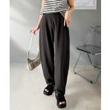 チャコール | 美しいシルエットと至福の履き心地。ウエストゴムポンチカーブパンツ | Classical Elf