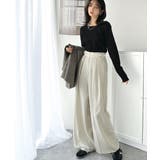 美しいシルエットの優秀パンツ♪サイドベルトハイウエスト2タックワイドパンツ | Classical Elf  | 詳細画像11 