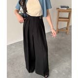 美シルエットの優秀パンツ♪サイドベルトハイウエスト2タックワイドパンツ | Classical Elf | 詳細画像14