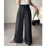 美しいシルエットの優秀パンツ♪Wベルト異素材スラックスワイドパンツ | Classical Elf | 詳細画像16