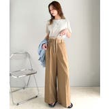 美しいシルエットの優秀パンツ♪Wベルト異素材スラックスワイドパンツ | Classical Elf | 詳細画像26