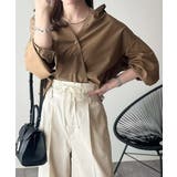 美しいシルエットの優秀パンツ♪Wベルト異素材スラックスワイドパンツ | Classical Elf | 詳細画像7