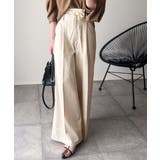 美しいシルエットの優秀パンツ♪Wベルト異素材スラックスワイドパンツ | Classical Elf | 詳細画像9